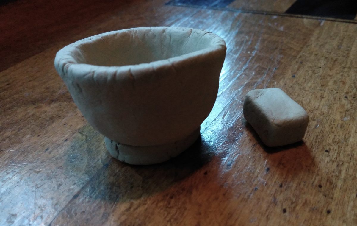 My first teacup, not shaped yet.